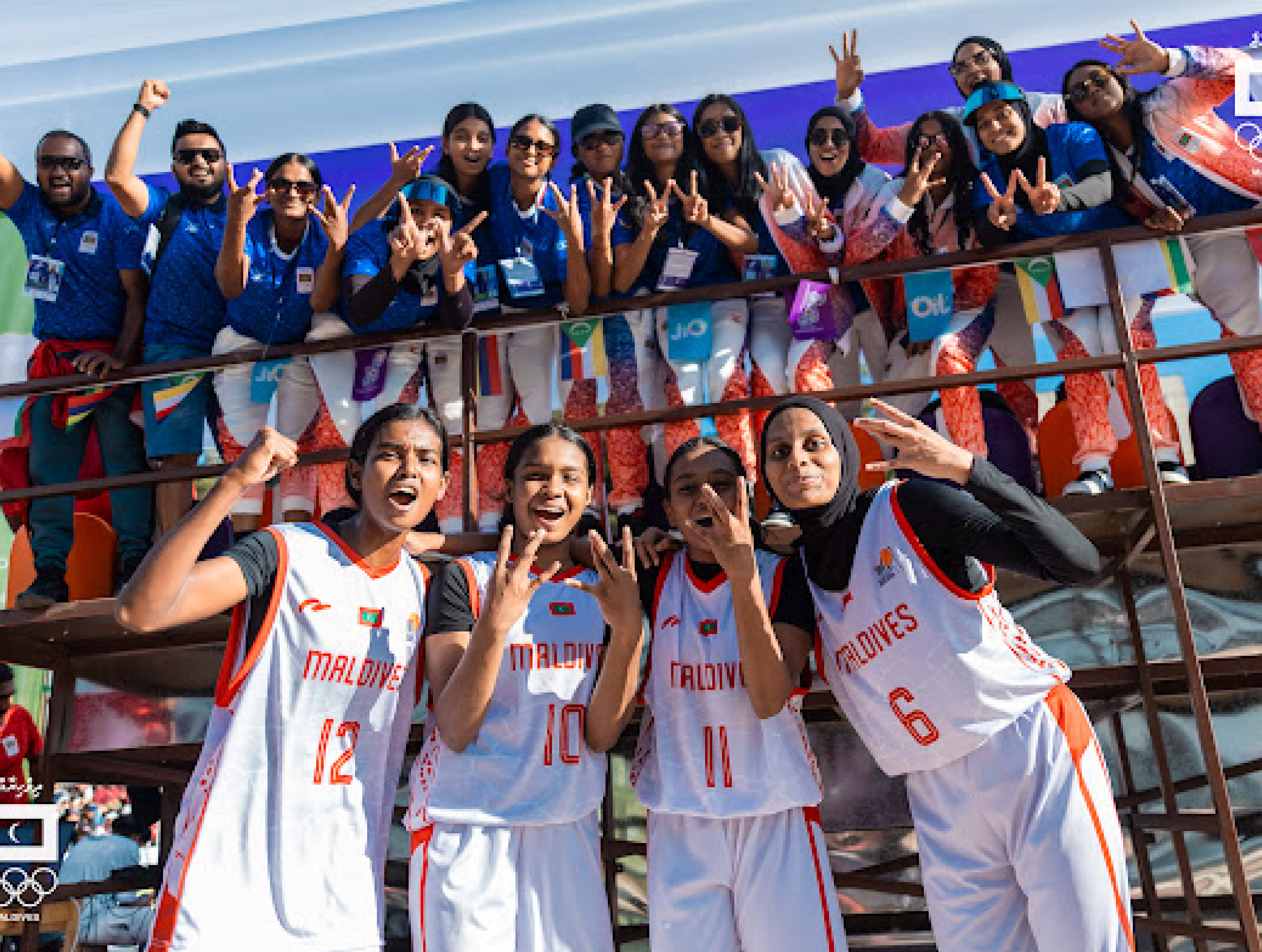 Ifa and her team [team name] celebrates their win at the 2023 Indian Ocean Island Games © Mohamed Shabin via Ifa