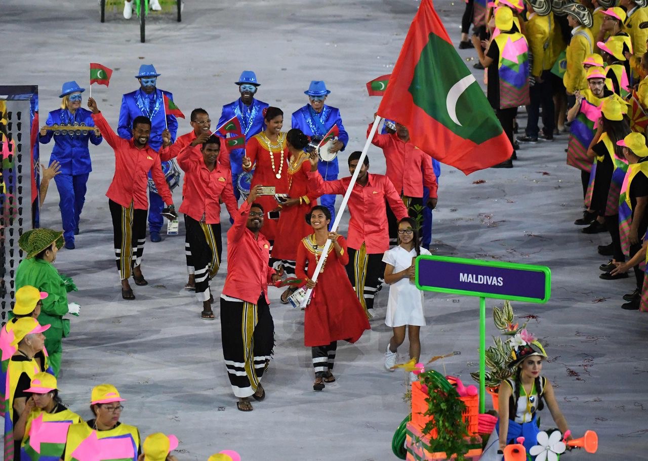 Bearing the flag and the hopes of a nation, Sajan leads with pride at the 2016 Summer Olympics at Rio de Janeiro.