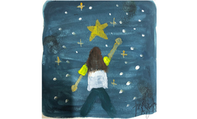 A girl reaching for the stars. © Imani Shafy, watercolor painting. 14/12/2023