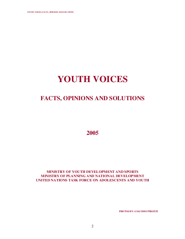 Maldives: Youth Voices Report 2005