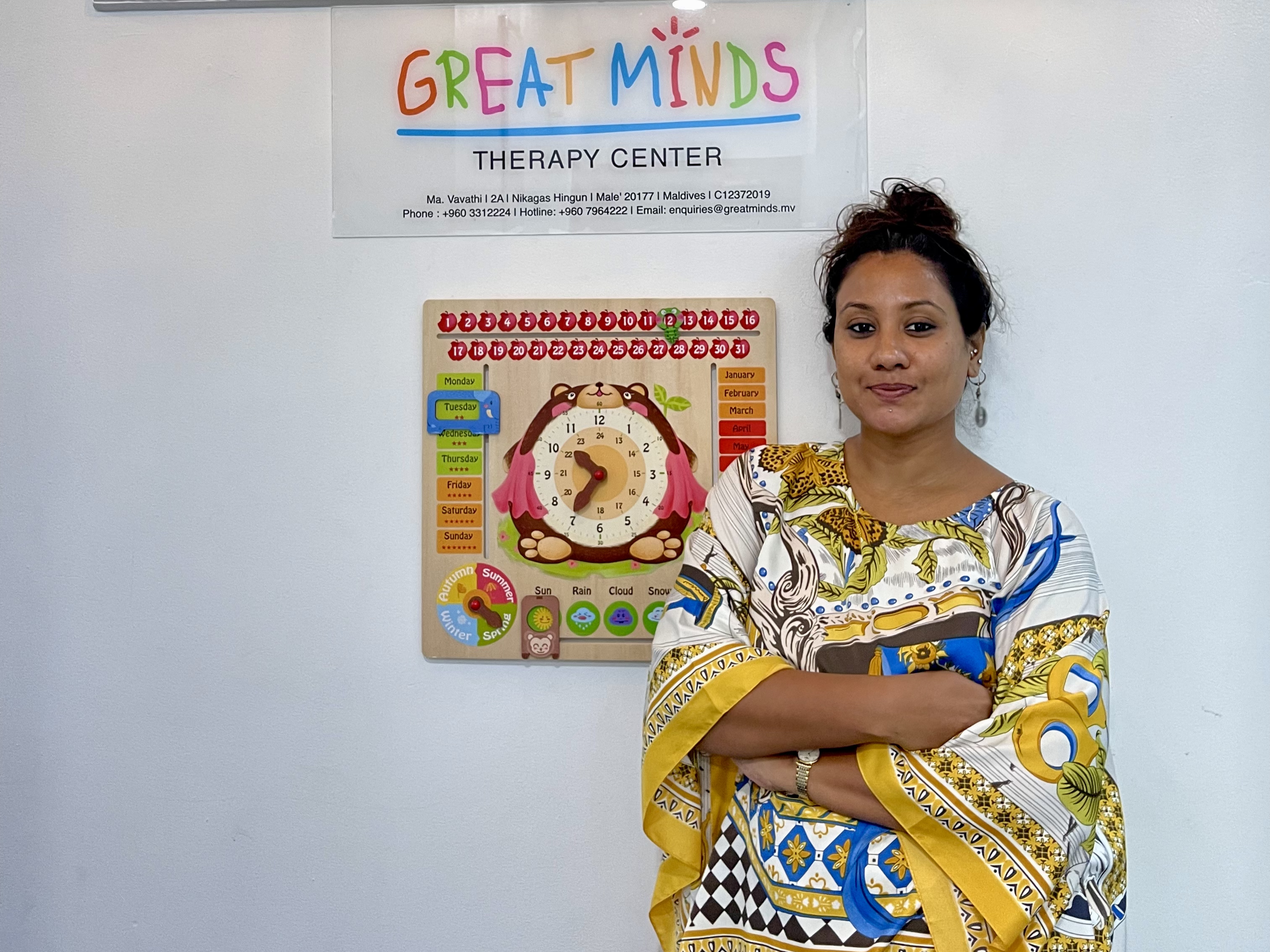 Muna at the ‘Great Minds Therapy Center’, her initiative for fostering growth and change in the community. © Muna
